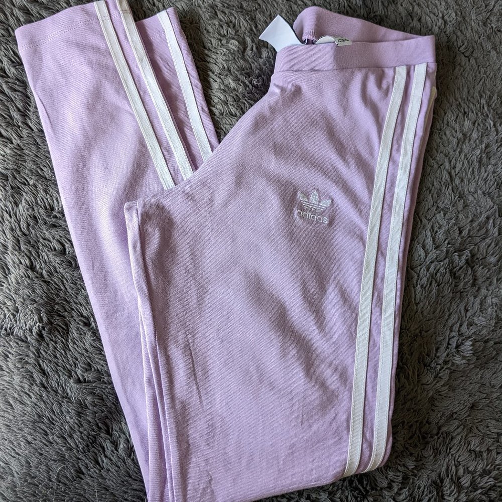 adidas Originals Classics 3-stripes lilac tights leggings in XS